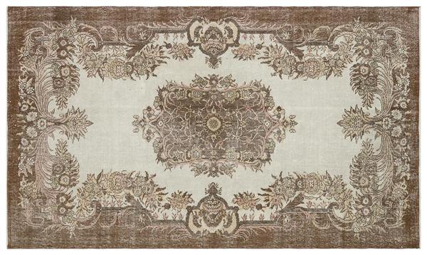 Kahverengi Patchwork Etnik Modern Desenli Yün Hav Toz Vermez Leke Tutmayan Salon Yolluk Mutfak El Dokuma Halı - Image 1