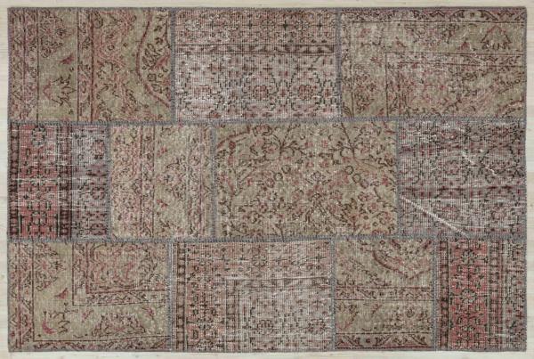 Kahverengi Patchwork Etnik Modern Desenli Yün Hav Toz Vermez Leke Tutmayan Salon Yolluk Mutfak El Dokuma Halı - Image 1