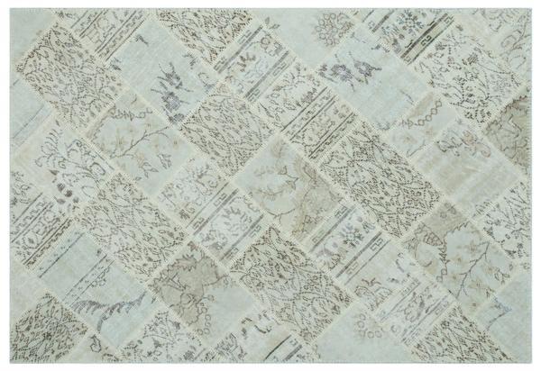 Bej Patchwork Etnik Modern Desenli Yün Hav Toz Vermez Leke Tutmayan Salon Yolluk Mutfak El Dokuma Halı - Image 1