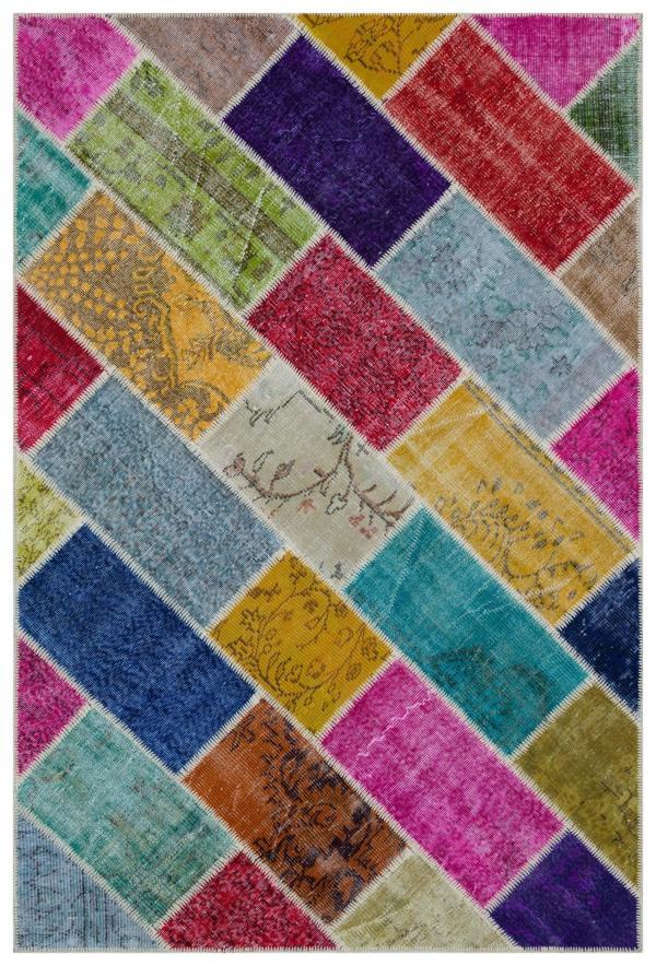Iskece Bej Patchwork Etnik Modern Desenli Yün Hav Toz Vermez Leke Tutmayan Salon Yolluk Mutfak El Dokuma Halı - Image 1
