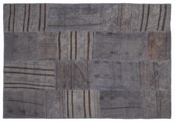 Kahverengi Patchwork Etnik Modern Desenli Yün Hav Toz Vermez Leke Tutmayan Salon Yolluk Mutfak El Dokuma Halı - Image 1