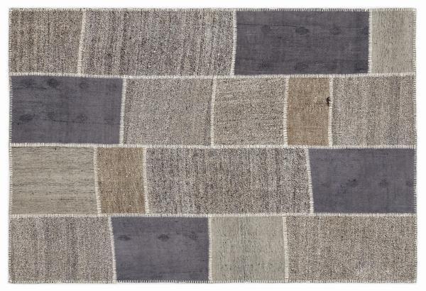 Bej Patchwork Etnik Modern Desenli Yün Hav Toz Vermez Leke Tutmayan Salon Yolluk Mutfak El Dokuma Halı - Image 1