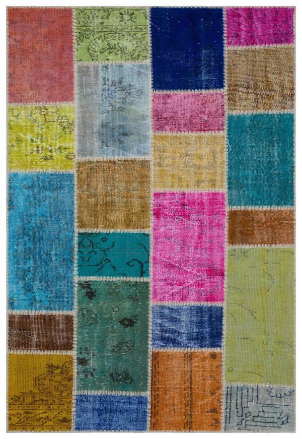 Iskece Bej Patchwork Etnik Modern Desenli Yün Hav Toz Vermez Leke Tutmayan Salon Yolluk Mutfak El Dokuma Halı - Image 1