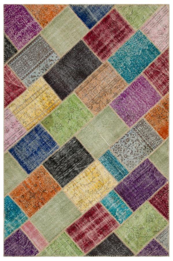 Iskece Bej Patchwork Etnik Modern Desenli Yün Hav Toz Vermez Leke Tutmayan Salon Yolluk Mutfak El Dokuma Halı - Image 1