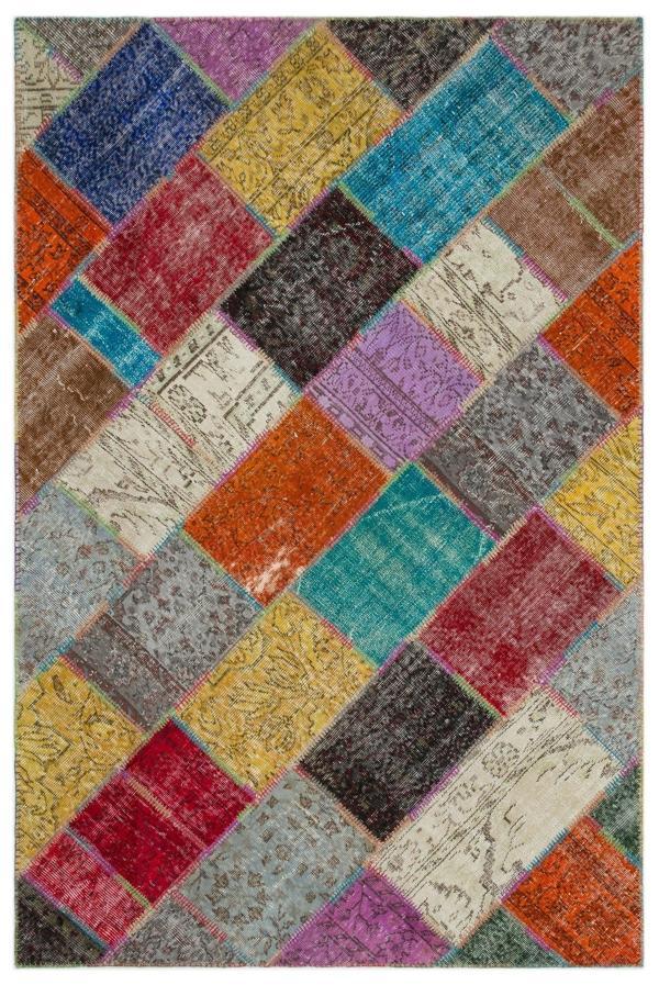 Iskece Bej Patchwork Etnik Modern Desenli Yün Hav Toz Vermez Leke Tutmayan Salon Yolluk Mutfak El Dokuma Halı - Image 1