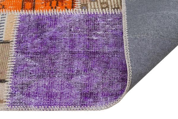Bej Patchwork Etnik Modern Desenli Yün Hav Toz Vermez Leke Tutmayan Salon Yolluk Mutfak El Dokuma Halı - Image 1