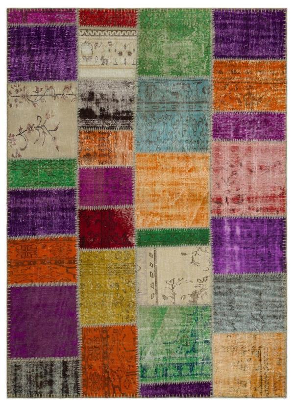 Iskece Bej Patchwork Etnik Modern Desenli Yün Hav Toz Vermez Leke Tutmayan Salon Yolluk Mutfak El Dokuma Halı - Image 1