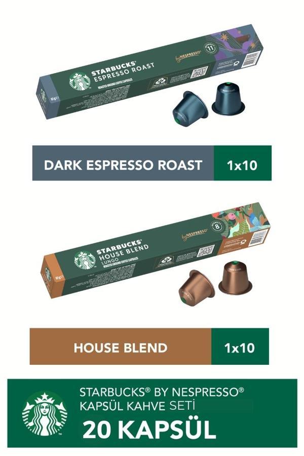 Starbucks Nespresso Uyumlu Kapsül Kahve Seti 20'li – Espresso, House Blend - Image 1