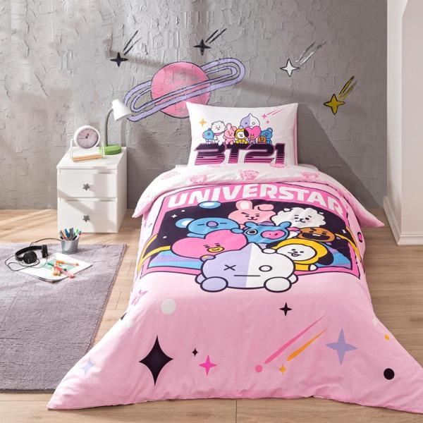 TAÇ BT21 TEK KİŞİLİK LİSANSLI NEVRESİM TAKIMI - Image 1