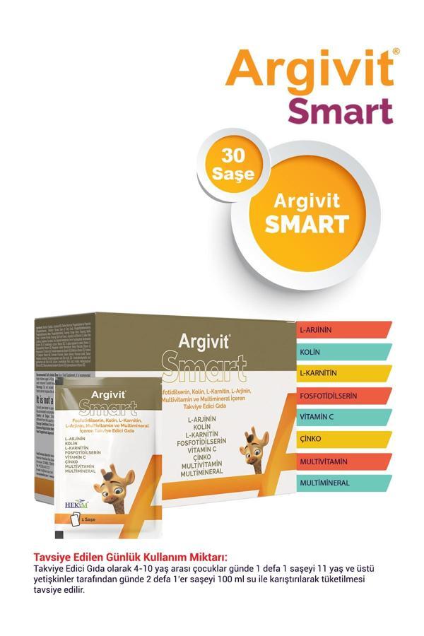 Argivit Smart Fosfotidilserin, Kolin, L-Karnitin, L-Arjinin, Multivitamin ve Multimineral 30 Saşe - Image 1