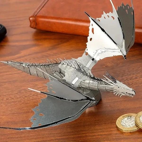 DIY 3D Metal Puzzle Bulmaca Ejderha Model Seti 14+ yaş üstü Hediyelik model - Image 1