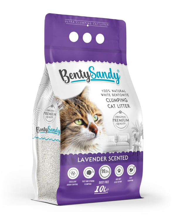 BentySandy Lavanta Kokulu Kalın Taneli Kedi Kumu 10L - Image 1