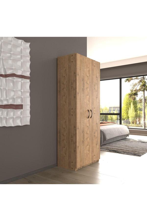 2 Kapaklı 5 Katlı Çok Amaçlı / Elbise Dolabı / Saklama Dolabı 70 Lilyum - Image 1
