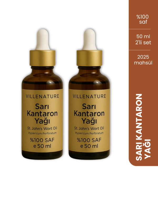 Vıllenature 2'Li Set Soğuk Sıkım Kantaron Yağı “St. John'S Wort Oil” (Hypericum Perforatum) 50 Ml - Image 1