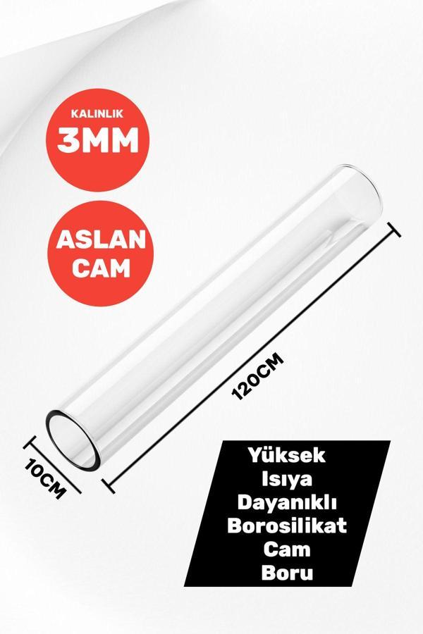Aslan Cam Füze Pelet Soba Camı Borusu (1200X100X3Mm) - Image 1