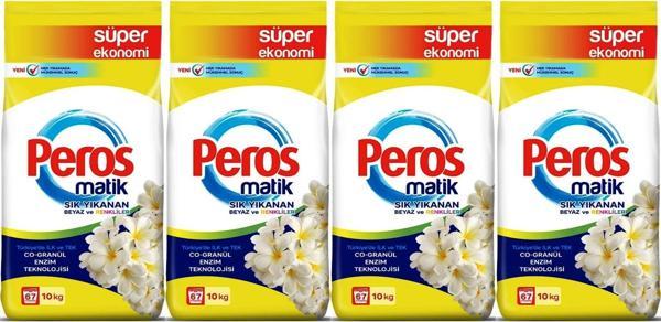 Peros Matik Toz Çamaşır Deterjanı 40KG Yasemin Çiçeği (Beyaz ve Renkliler) (268 Yıkama) (4PK*10KG) - Image 1