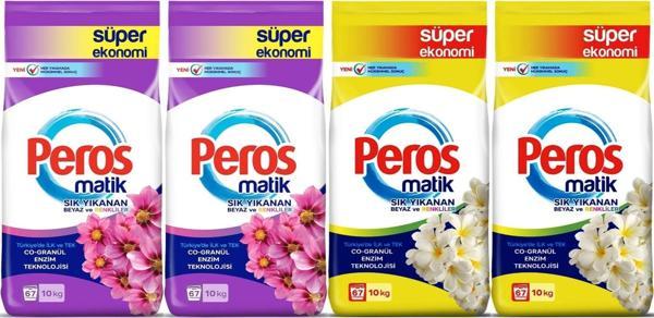 Peros Matik Toz Çamaşır Deterjanı 40KG Yıldız-Yasemin Çiçeği (Beyaz ve Renkli)(268 Yıkama)(4PK*10KG) - Image 1
