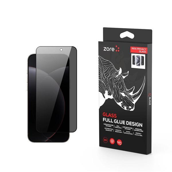 Apple iPhone 17 Pro Zore Rika Premium Privacy Temperli Cam Ekran Koruyucu - Image 1