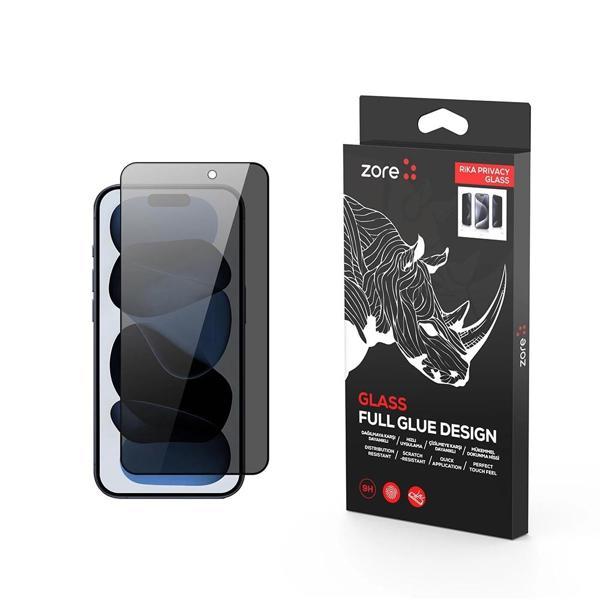 Apple iPhone 17 Air Zore Rika Premium Privacy Temperli Cam Ekran Koruyucu - Image 1