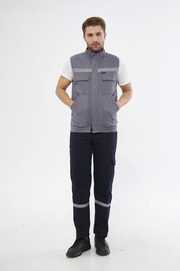 Yelek 7/7 Gabardin %100 Pamuk Kapitoneli Reflektörlü - Image 1