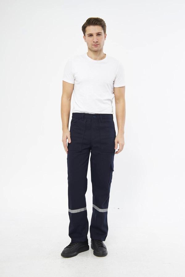 İş Pantolonu 7/7 Gabardin %100 Pamuk Reflektörlü Kargo Cepli - Image 1