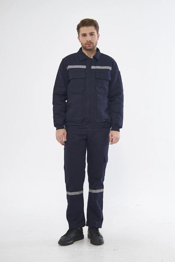 İş Takımı 7/7 Gabardin %100 Pamuk Kapitoneli Reflektörlü Kışlık - Image 1