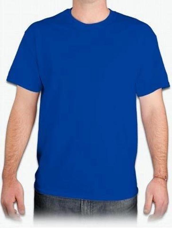 T-shirt Bisiklet Yaka Kısakol %100 Pamuk Cepli Sax Mavi - Image 1