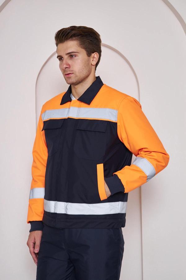 Orange Safety Turuncu Robalı Lacivert Soğuk Hava Montu Su Ve Rüzgar İticili - Image 1
