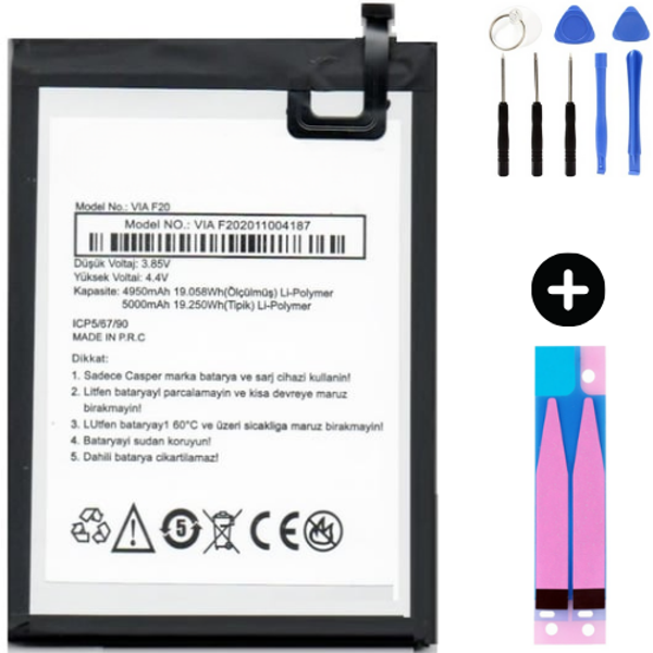 Casper F20 Uyumlu Güçlendirilmiş İthal Pil + Montaj Seti - Image 1