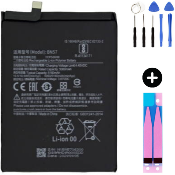 Xiaomi Pocophone Poco X3 NFC BN57 Uyumlu Güçlendirilmiş İthal Pil + Montaj Seti - Image 1