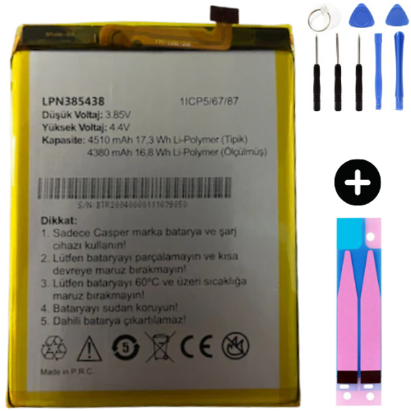 Casper Via 20 Uyumlu Güçlendirilmiş İthal Pil + Montaj Seti - Image 1