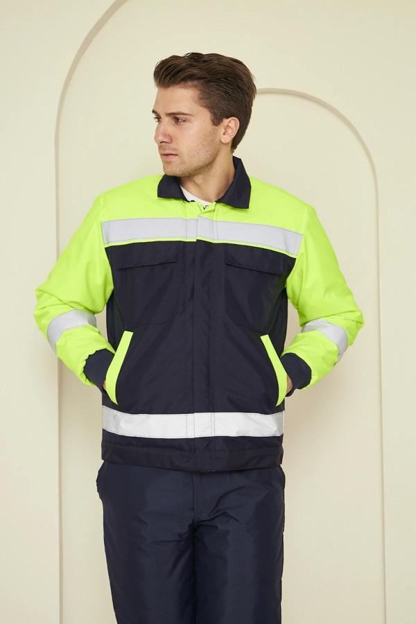 Orange Safety Yeşil Robalı Lacivert Soğuk Hava Montu Su Ve Rüzgar İticili - Image 1
