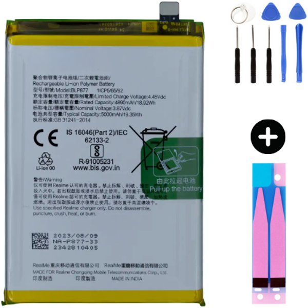 Realme C30 BLP877 Uyumlu A Kalite Batarya Pil + Montaj Seti - Image 1