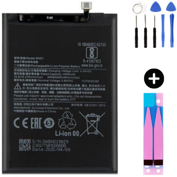 Xiaomi Redmi 8 BN51 Uyumlu A Kalite Batarya Pil + Montaj Seti - Image 1