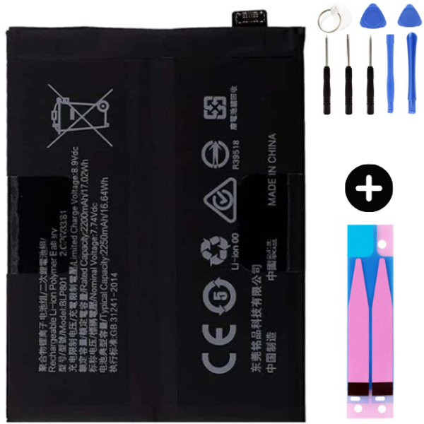 Oneplus 8T BLP801 Uyumlu A Kalite Batarya Pil + Montaj Seti - Image 1