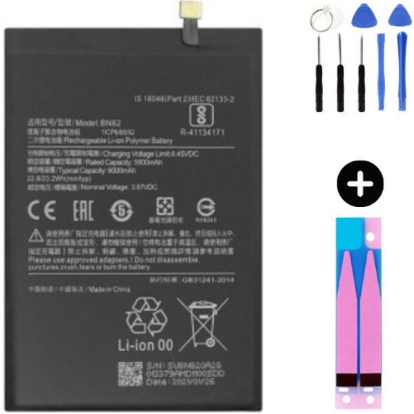 Xiaomi Redmi 9T BN62 Uyumlu Güçlendirilmiş İthal Pil + Montaj Seti - Image 1