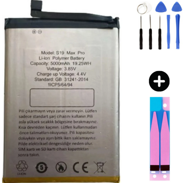 Reeder S19 Max Pro Uyumlu Güçlendirilmiş İthal Pil + Montaj Seti - Image 1