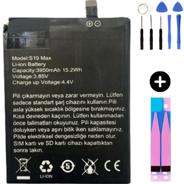 Reeder S19 Max Uyumlu A Kalite Batarya Pil + Montaj Seti - Image 1