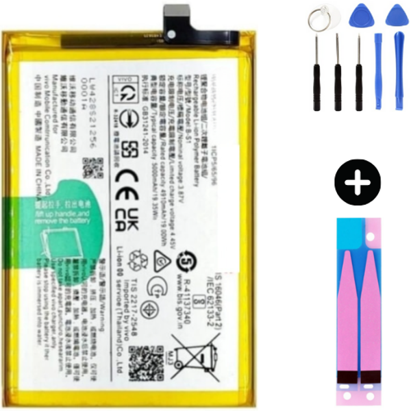 Vivo Y21 Uyumlu Uyumlu A Kalite Batarya Pil + Montaj Seti - Image 1