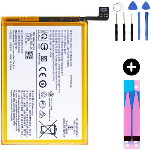 Vivo Y21s Uyumlu Güçlendirilmiş İthal Pil + Montaj Seti - Image 1
