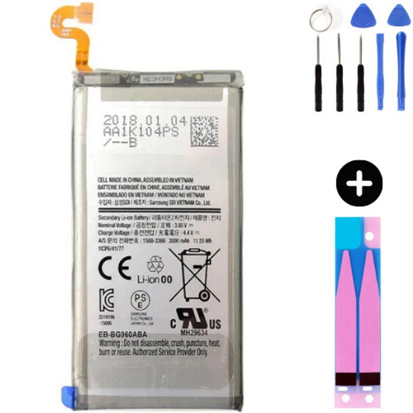 Samsung Galaxy S9 G960f Uyumlu Güçlendirilmiş İthal Pil + Montaj Seti - Image 1