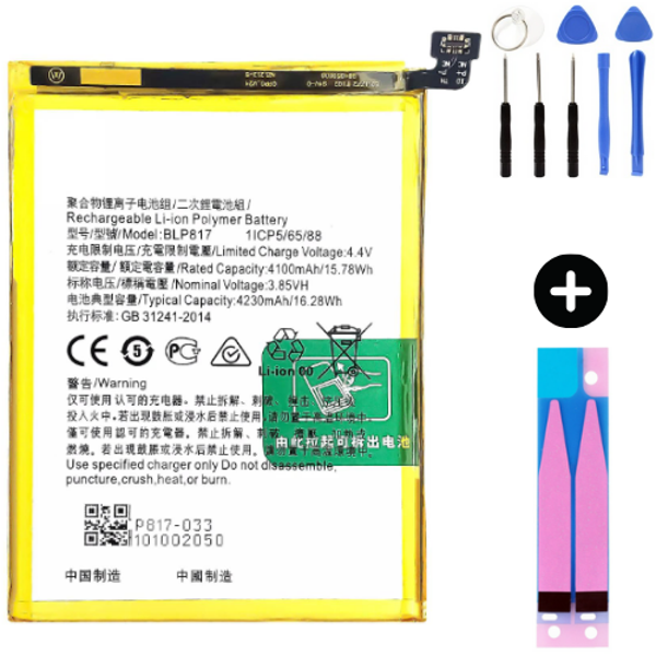 Oppo A15 BLP817 Uyumlu Güçlendirilmiş İthal Pil + Montaj Seti - Image 1