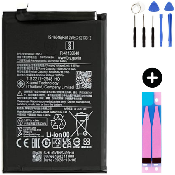 Xiaomi Redmi Note 12 5G BN5J Uyumlu Güçlendirilmiş İthal Pil + Montaj Seti - Image 1