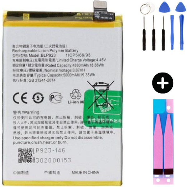 Oppo A57 4G BLP923 Uyumlu A Kalite Batarya Pil + Montaj Seti - Image 1