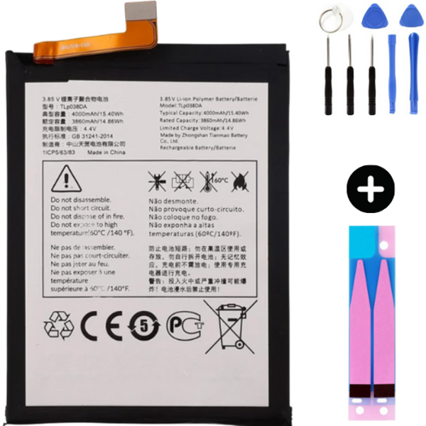 TCL 20L Plus TLP-048A1 Uyumlu Güçlendirilmiş İthal Pil + Montaj Seti - Image 1
