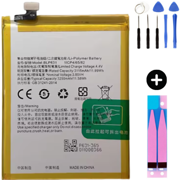 Oppo A77 BLP631 Uyumlu A Kalite Batarya Pil + Montaj Seti - Image 1
