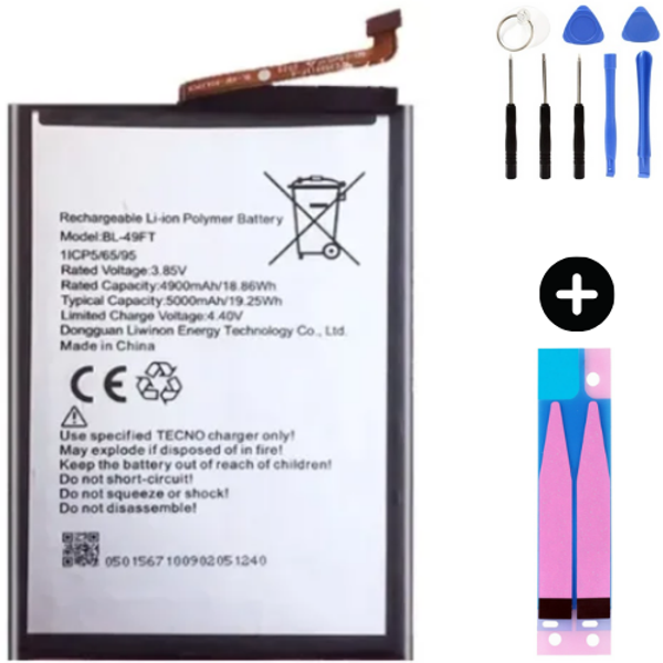 Tecno Camon 15 Air BL-49FT Uyumlu A Kalite Batarya Pil + Montaj Seti - Image 1