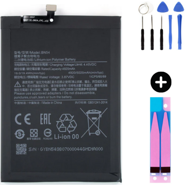 Xiaomi Redmi Note 9 BN54 Uyumlu A Kalite Batarya Pil + Montaj Seti - Image 1