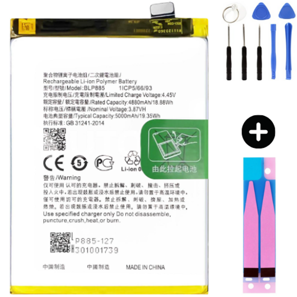 Oppo A96 BP885 Uyumlu A Kalite Batarya Pil + Montaj Seti - Image 1