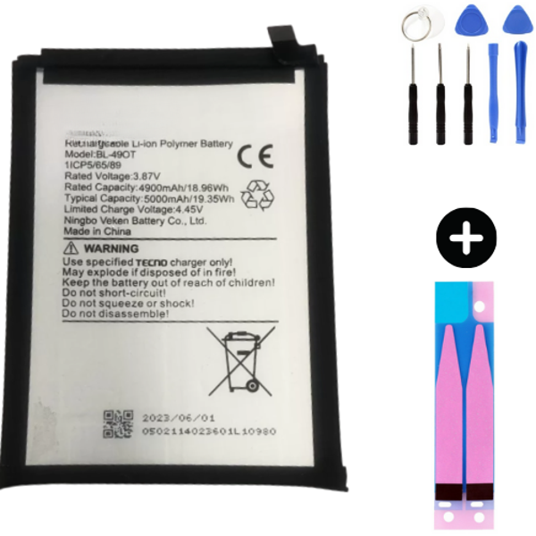 Tecno Camon 20 BL-49OT (ck6n) Uyumlu A Kalite Batarya Pil + Montaj Seti - Image 1